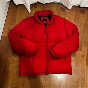 BERSHKA red puffer jacket